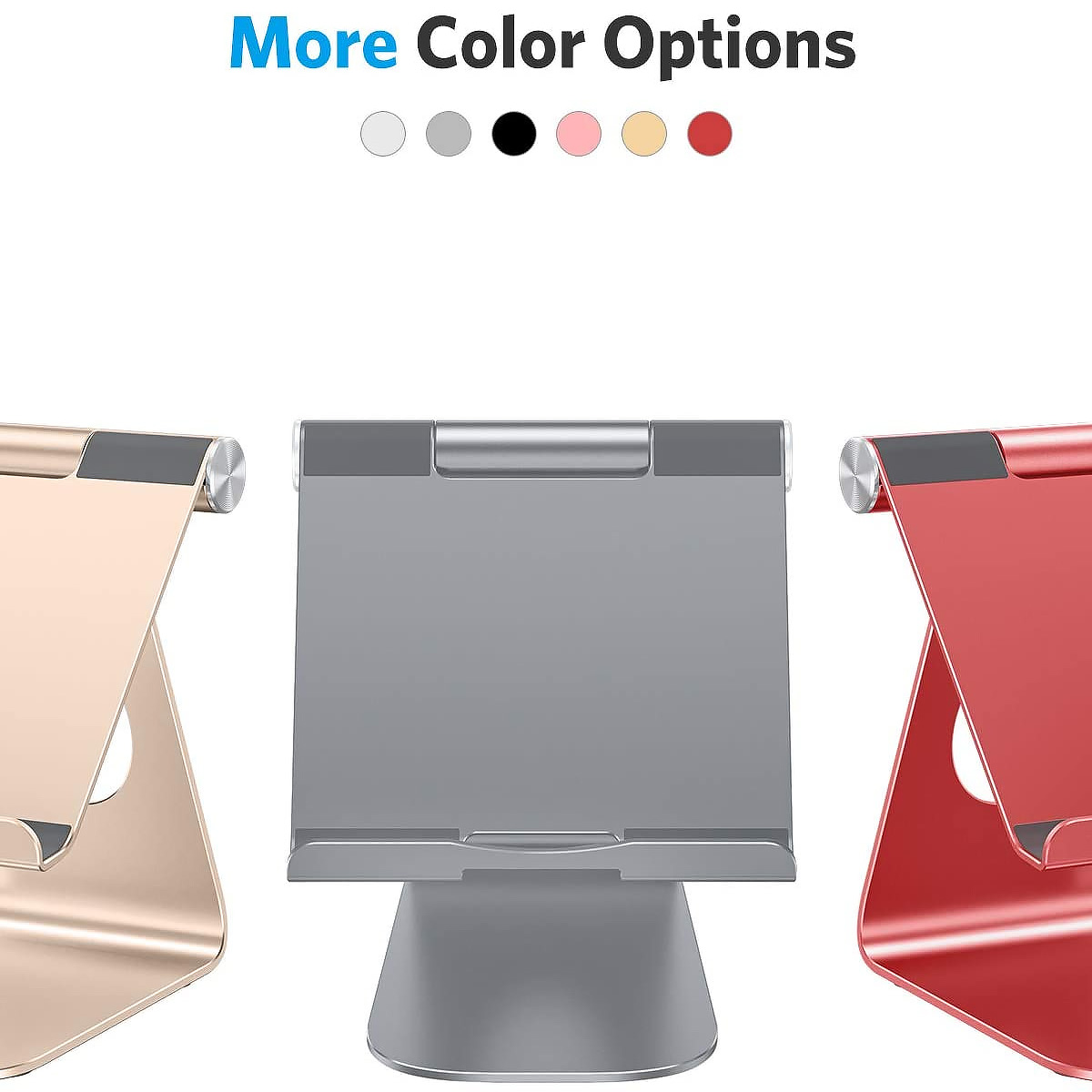 MoKo Supporto Regolabile In Alluminio Per Tablet E Smartphone 4-12.9'' – Pieghevole E Portatile, 5 Angoli Di Visione